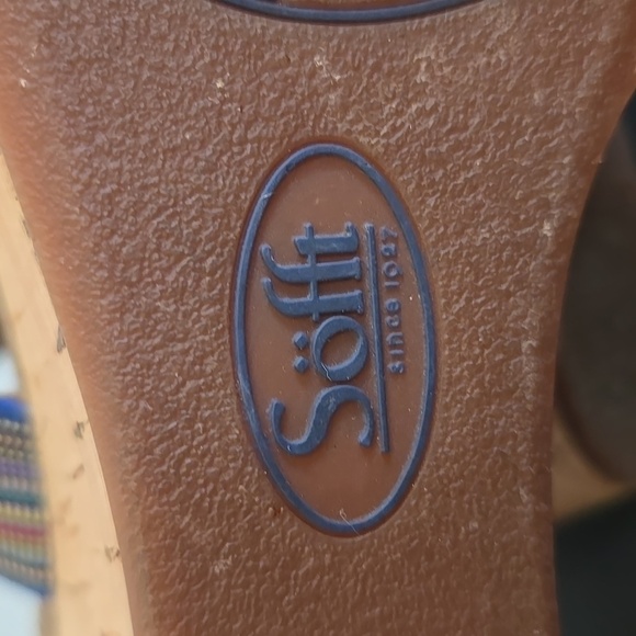 Sofft Cary Blue Stripe Wedge Sandals Size 7 - Picture 7 of 9